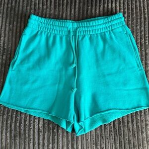 Aritiza TNA Women’s Boyfriend Teal Shorts - Cozy AF - Size Small - 3” Inseam
